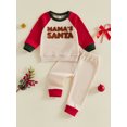 thumbnail image 6 of RUINIXCW Toddler Baby Christmas Outfit Waffle Long Sleeve Sweatshirt and Pants 2Pcs, 6 of 6