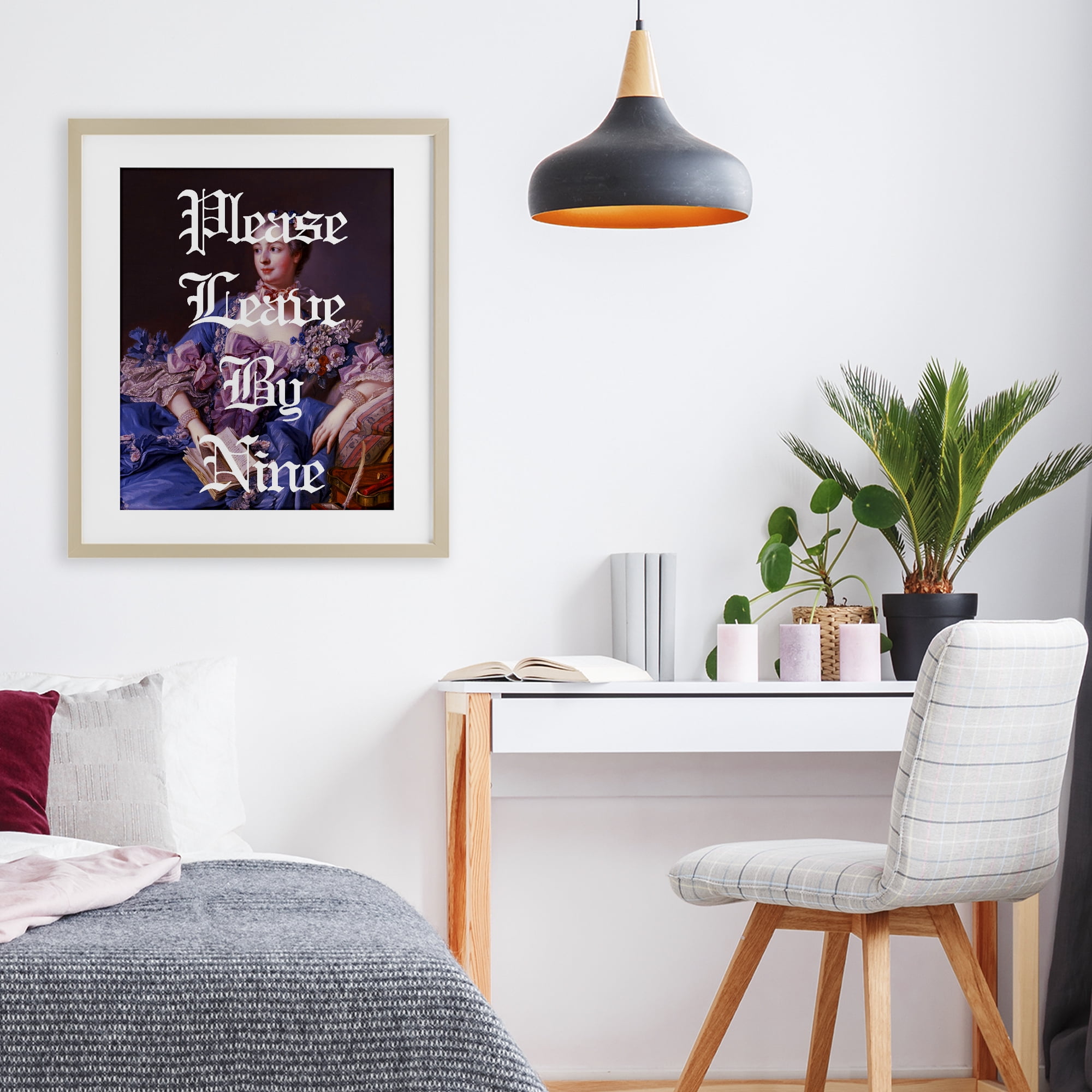 Please Leave By Nine Birch Framed Print Under Glass, design by Lil' Rue