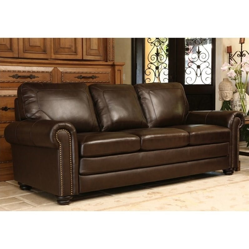Abbyson Living Bronston Leather Sofa In Brown Com Abbyson Living Bronston Leather Sofa In, Abbyson Living Leather Sofa