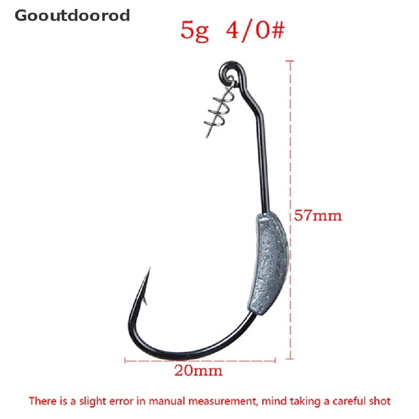 < Gooutdoorod > Gancho De Púas Con Cabeza De Manivela Expuesto 3G 5.25G Ganchos De Pesca Offset Para Aptos Para Aparejos A La Venta Gao Jiahui unisex