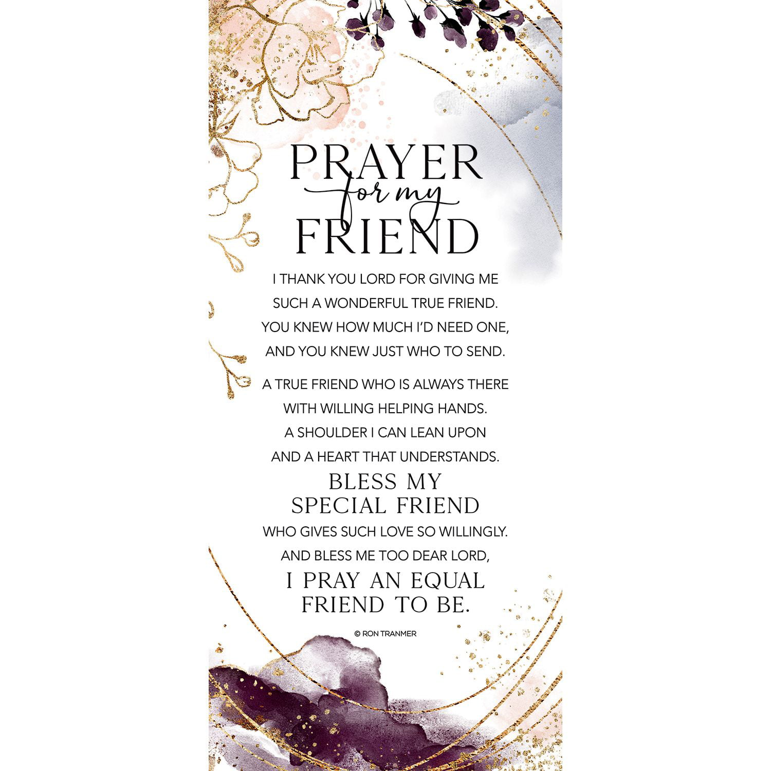 Prayer for my Friend Wood Plaque Inspiring Quote 5.5x12 - Vertical