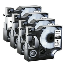 GREENCYCLE 4PK Compatible for DYMO D1 Label Tape 45013 45013S S0720530 12mm Black on White for LabelManager 160 210D 260P 280 360D 420P 450Duo Wireless PnP Colorpop