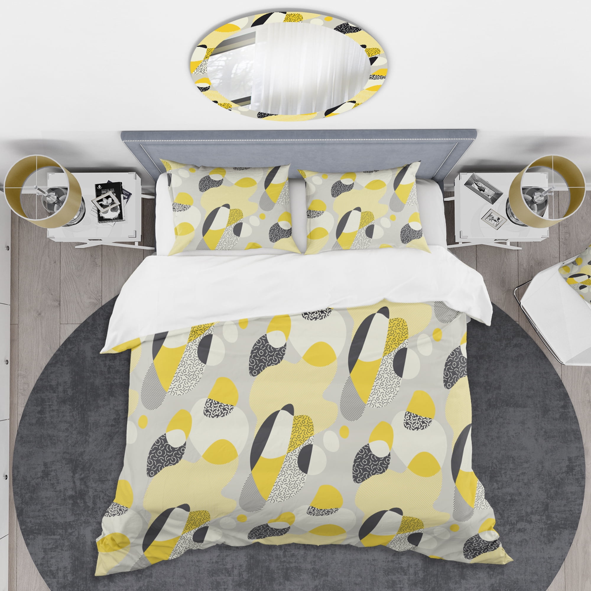 Designart 'Abstract Design Retro Pattern V' Mid-Century Modern Duvet Cover Set