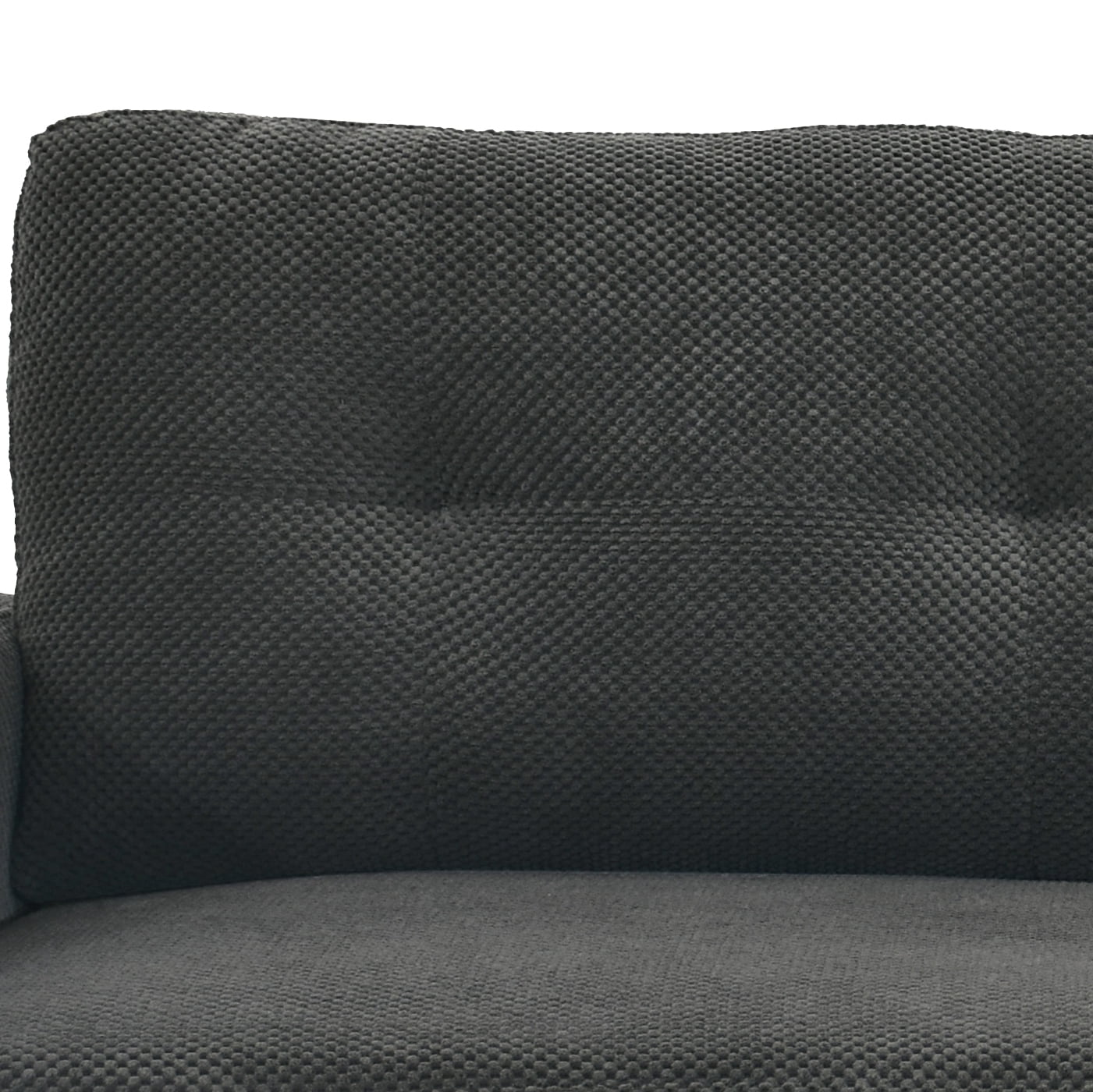 Modern Two-Seater Sofa 65-Inch with Nubby Upholstery, Comfy Loveseat and Apartment Couch with Solid Wood Legs for Living Room, Dark Gray