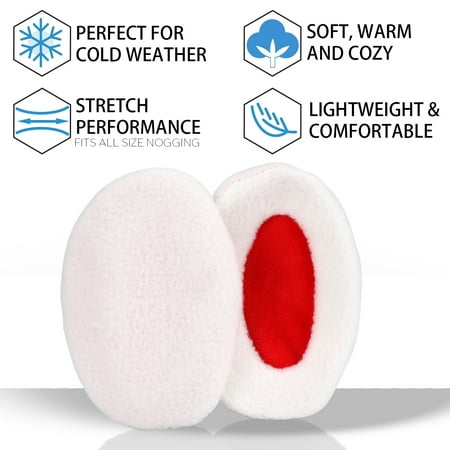 

MUCH Winter Ear Muffs Soft Earbags Bandless Ear Covers Universal for Men & Women (White) 9*7cm