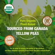 Zammex Organic Hydro Pea Protein Powder, Natural Flavor, Vegan Protein Powder, Plant Based, Certified USDA, 2.62 lbs