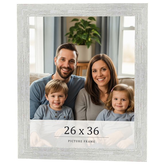 26x36 Frame White Real Wood Picture Frame Width 1.5 inches | Interior Frame Depth 0.5 inches | Barn