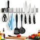 thumbnail image 1 of Iman para Cuchillos de Cocina de Pared con 4 Ganchos, Soporte Magnético para Cuchillos, Acero Inoxidable, Soporta Hasta 5 KG, Sin perforación, 1 of 4