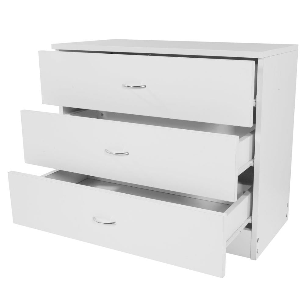 UBesGoo Modern White 3 Drawer Dresser Bedroom White Finish