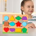 thumbnail image 4 of TISHITA Educational Wooden Pegged Puzzles Colorful Sorting Early Learning Toy Blocks for Shape, 4 of 8
