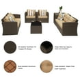 thumbnail image 4 of Cozyhom 10 Piece Brown Outdoor Patio Furniture Sets, Wicker Rattan Conversation Sofa Set with Beige Cushions for Backyard Balcony Garden Poolside Porch, 4 of 7