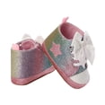 thumbnail image 6 of Gureui Infant Baby Girl Shoes Leopard / Star Ankle Bowknot Soft-Soled Non-Slip Footwear 0-12M, 6 of 7