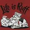 thumbnail image 2 of Women's One Hundred and One Dalmatians Life is Ruff Graphic Tee Red 2X Large, 2 of 4