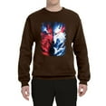 thumbnail image 2 of Artic Wolf Light Dark Good Bad Moon | Mens Animal Lover Crewneck Graphic Sweatshirt, Brown, Medium, 2 of 4