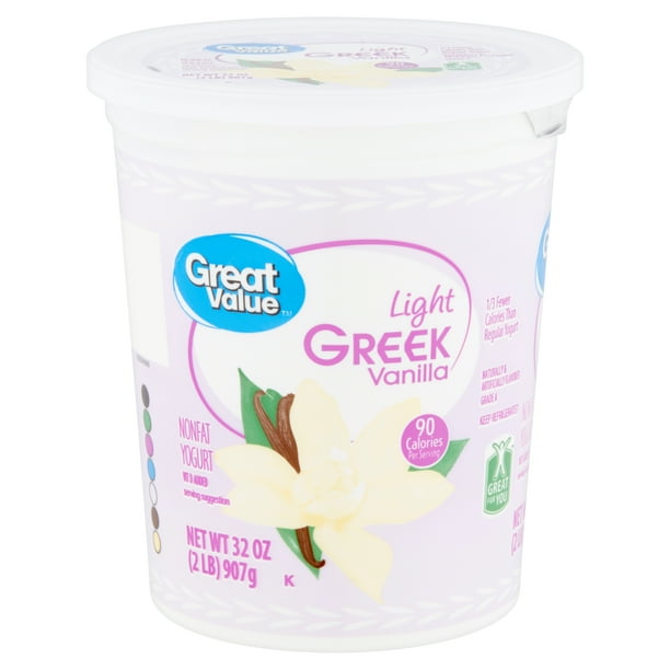 Great Value Light Greek Vanilla Nonfat Yogurt, 32 oz