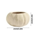 thumbnail image 2 of Halloween Rustic Resin Pumpkin Shaped Planter Pot, Decorative Indoor Outdoor Flower Succulent Container, Cream Finish, 2 of 8