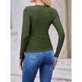 thumbnail image 2 of Weardear 3 Pack Maternity Shirts Ruched Side Long Sleeve Pregnancy Basic T-Shirt Casual Round Neck Pregnant Tops, 2 of 6
