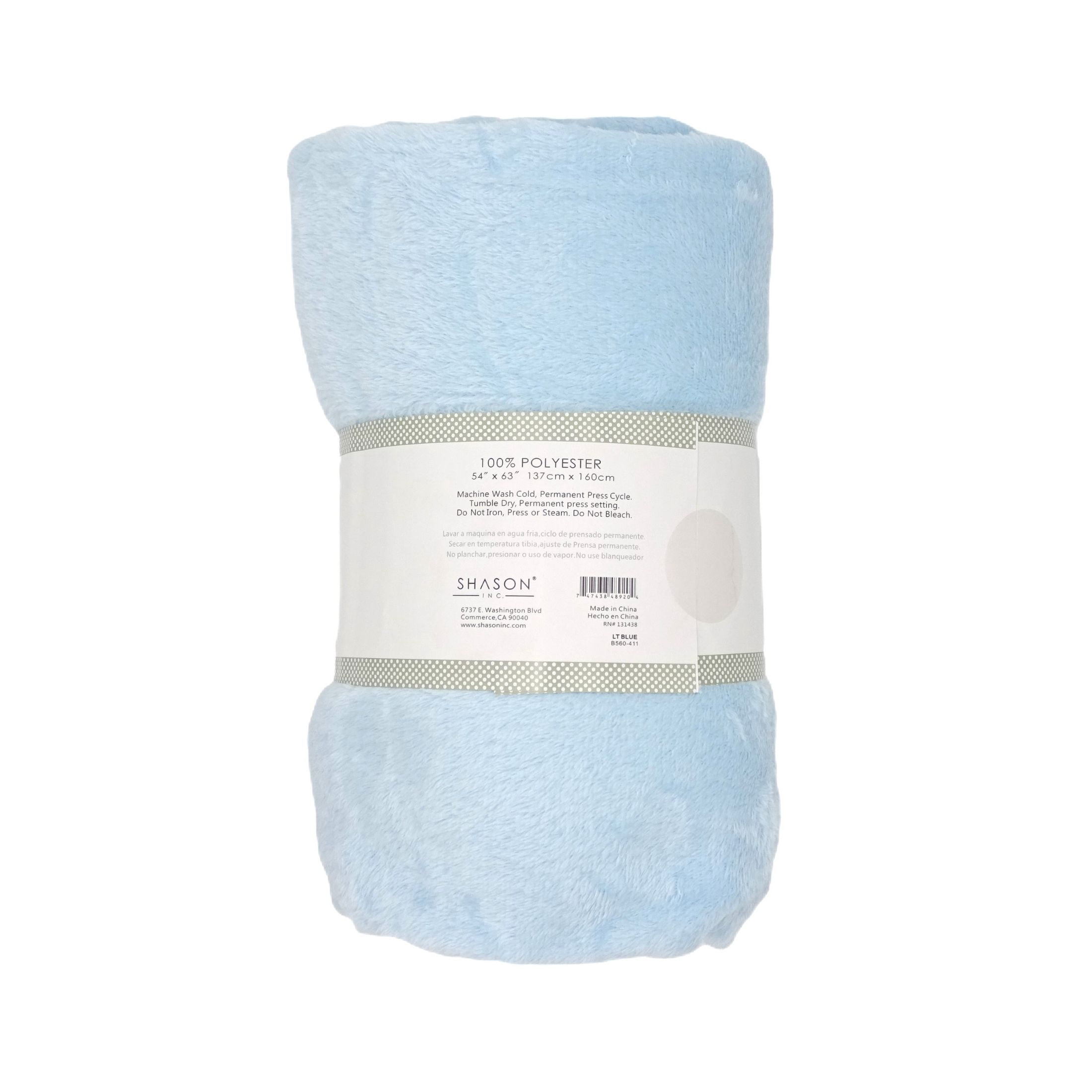 (2 pack) Shason Textile 1.5 Yard Cut Plush Coral Fleece Fabric, Light Blue, 54" Wide for Sewing & Crafts