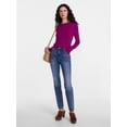 thumbnail image 3 of Scenario Women's and Women's Plus Rib Tee with Long Sleeves, Sizes XS-4X, 3 of 6