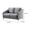 thumbnail image 5 of Hida 2 Piece Sofa and Loveseat Set, Diamond Stitching, Smooth Gray Velvet, 5 of 5