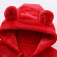 thumbnail image 5 of Zwiiyzr 3-18M Newborn Baby Cute Bear Ear Jumpsuit Hooded Fleece Christmas Footie Rompers Winter Onesies Outwear Outfits for Kids Girls Boys Red, 5 of 8