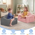 thumbnail image 5 of babyeap Kids Sofa,2-in-1 Soft Toddler Couch Fold Out,Toddler Chair Baby Convertible Couch for Girls and Boys,Deep Gray, 5 of 8