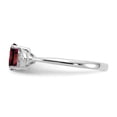 thumbnail image 4 of Solid 14k White Gold Garnet January Red Gemstone Diamond Engagement Ring Size 6 (.01 cttw.), 4 of 6