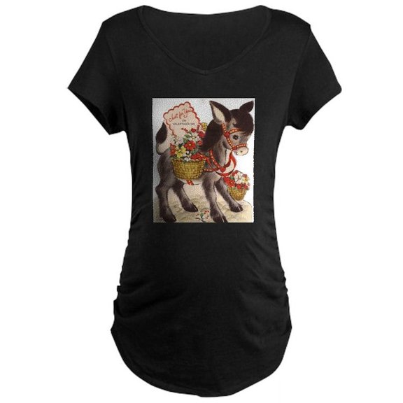 CafePress - Vintage Retro Sweet Little Donke Maternity T Shirt - Maternity Dark T-Shirt