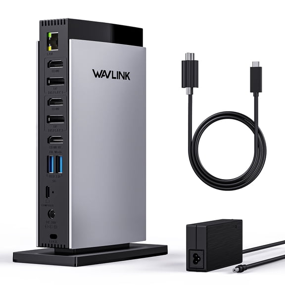 WAVLINK 15-in-1 Triple Display Docking Station for Mac, 4K@60Hz, 100W PD, 3 Monitor Support, 10Gbps USB-C, Gigabit Ethernet, SD/TF Reader, Compatible with New MacBook Neo DisplayLink Driver Required