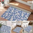 thumbnail image 5 of Watercolor Floral Entryway Rug 2'x3'&nbsp; Non Slip Front Door Mats, Spring Flower Leaves Botanical Blue Entrance Rugs Indoor Outdoor Carpet, Washable Floor Mats Small Area Rug for Bedroom Kitchen, 5 of 8