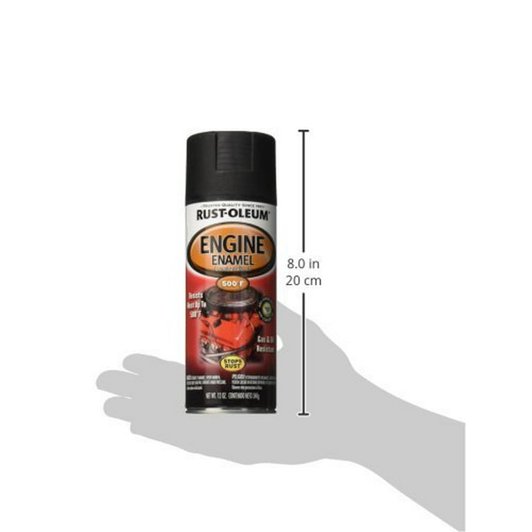 6-Pack of 12 oz Rust-Oleum Brands 248936 Black Automotive Engine Enamel Spray Paint, Semi-Gloss