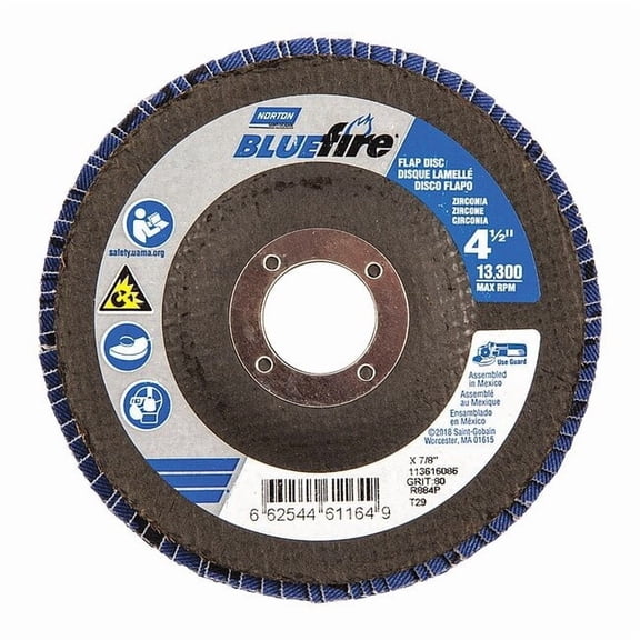 Norton Abrasives Fiber Disc,4 1/2 in Dia,7/8in Arbor 66254461164