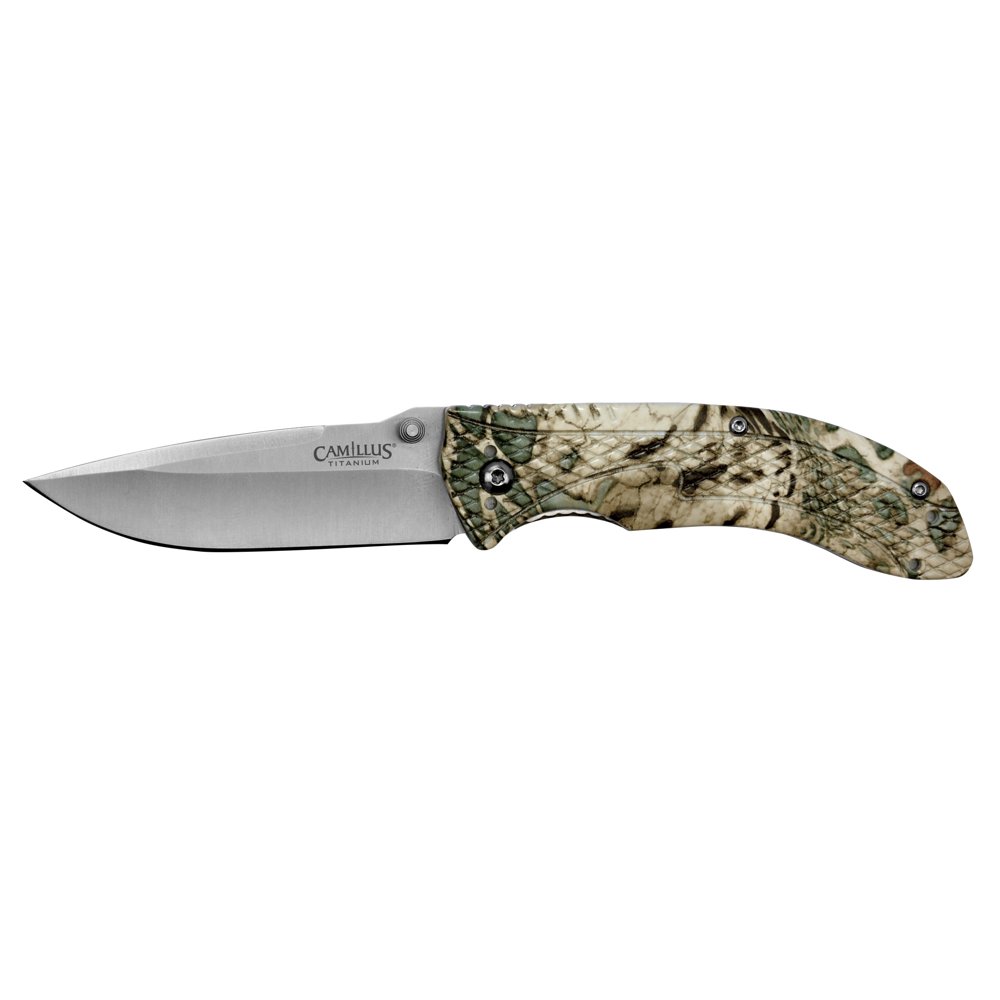 Camillus 7.25" Titanium Bonded Folding Pocket knife, 3" Blade, Hunting/Camping, Prym1 Camo