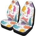 thumbnail image 2 of Juego de 2 fundas para asientos de coche ABPHQTO patrón azul gatos coloridos silueta naranja, 2 of 4