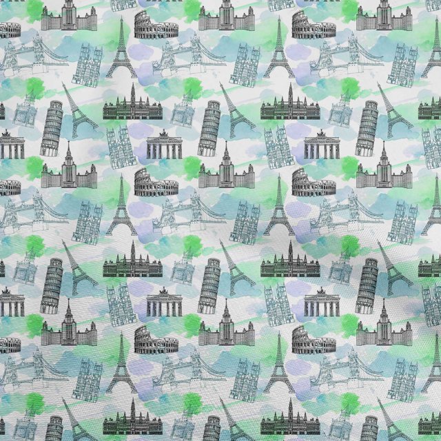 oneOone Georgette Viscose Light Green Fabric Travel Craft Projects Decor Fabric Printed By The Yard 42 Inch Wide