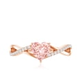 thumbnail image 4 of Rosec Jewels IGI Certified Lab Grown Pink Diamond Heart Promise Ring - Fancy Pink Color - VS1 Clarity - 1 Ct Pink White Diamond Ring, 18K Rose Gold, US 9.50, 4 of 8