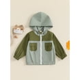 thumbnail image 2 of Suealasg Toddler Boys Hoodies Jacket Little Boys Long Sleeve Contrast Color Zip Up Hooded Coat 12M 18M 24M 3T 4T Kids Boys Lightweight Fall Winter Outerwear Clothes, 2 of 7