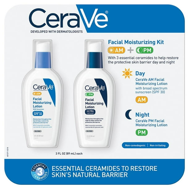 CeraVe Facial Moisturizing Lotion 3oz. AM/PM Bundle