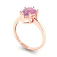 thumbnail image 2 of 2 ct Pear Cut Simulated Pink Diamond Solitaire 18K Rose Gold Womens Engagement Ring, 2 of 5