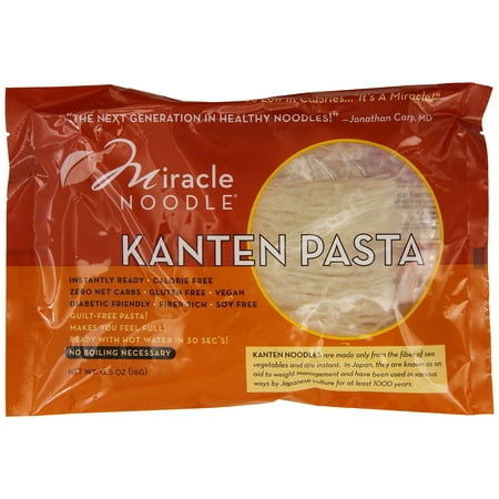 Miracle Noodle Kanten Instant Pasta, 0.5 oz, Zero Net Carbs, Zero Calories, Gluten Free, Soy Free, Keto