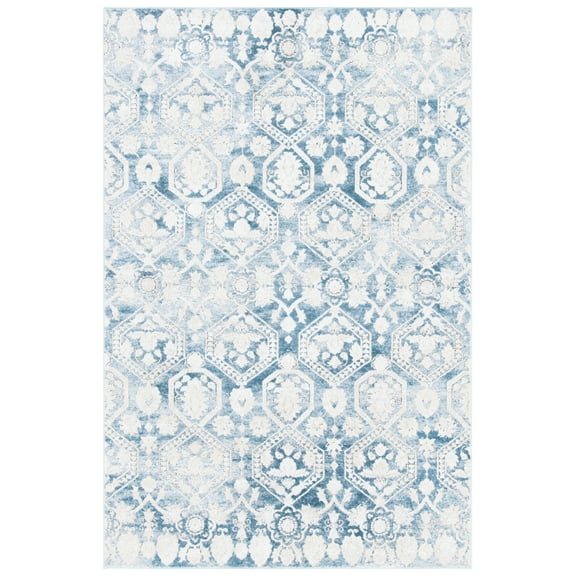 SAFAVIEH Palermo Kelleh Faded Transitional Area Rug, Blue/Beige, 5'1" x 7'6"