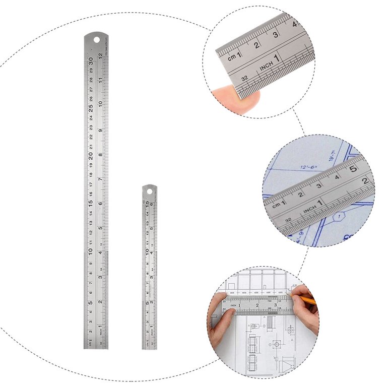 NUOLUX Ruler Steel Inch Metal Straight Machinist 13 Stainless