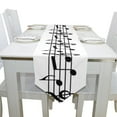 thumbnail image 4 of EREHome Music Note Table Runner 13x90 Inches White Table Top Decoration, 4 of 5
