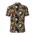 thumbnail image 4 of Rocae Tropical Flowers (2) for Men's Short Sleeve Polo Shirt, Quick Drying Performance Moisture Wicking Sports Men's Golf Shirt X-Large, 4 of 9