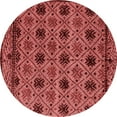 thumbnail image 1 of Ahgly Company Machine Washable Indoor Round Abstract Red Modern Area Rugs, 5' Round, 1 of 4