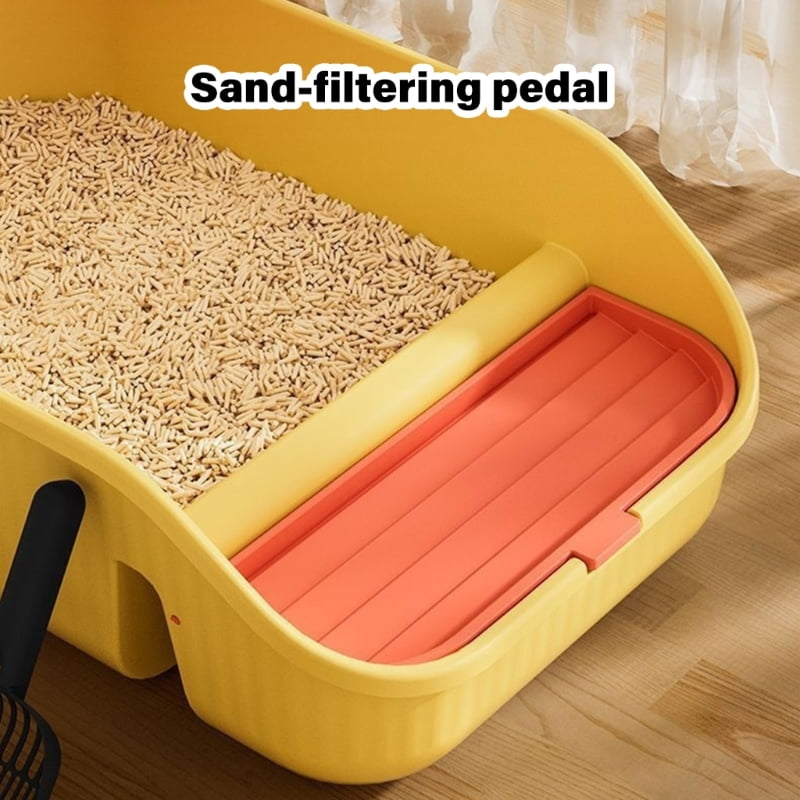 lanema Privacy Cats Litter Pan Easy Observation PP Litter Box for Cats Kittens Home Use