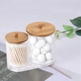 thumbnail image 5 of 2X Soporte de Almohadillas de Hisopo de Algodón con Tapas de Bambú, Soporte de Acrílico Qtip para Bastoncillos de Algodón, Dispensador de Bolas, Almohadilla Redonda de Algodón, 5 of 5