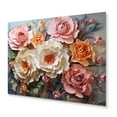 thumbnail image 2 of Designart "Carnations love Ruffles Patchwork" Floral Metal Wall Art, 2 of 5