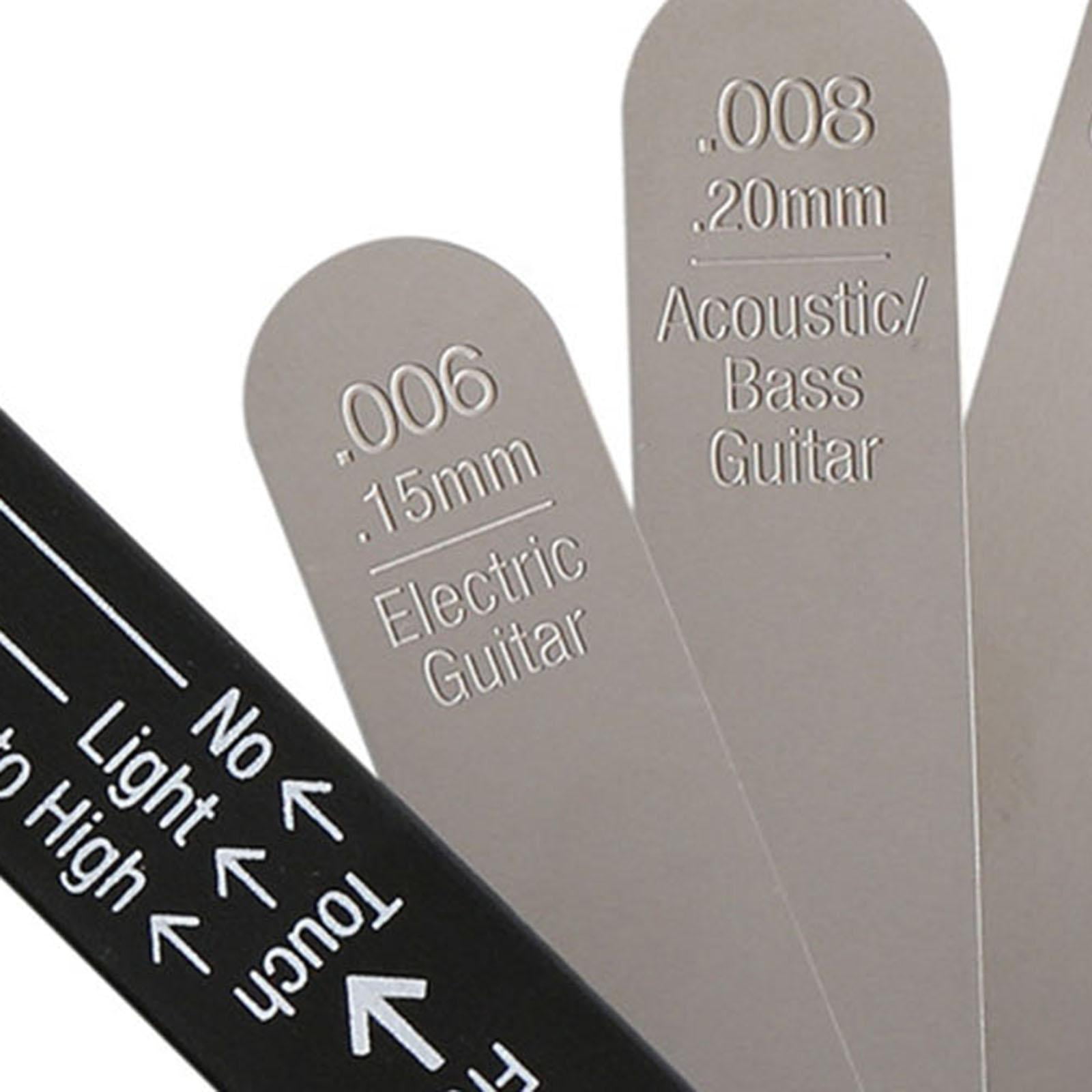 3 Pieces Guitar String Ruler Gauge Measuring Tool Kit Stainless Steel for Electric Acoustic Classical Guitar Players