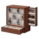 thumbnail image 1 of Caja para Relojes con 12 Ranuras, Expositor con Ventana, Chapa de Madera Maciza, Forro de Terciopelo, Marrón Café, 1 of 7